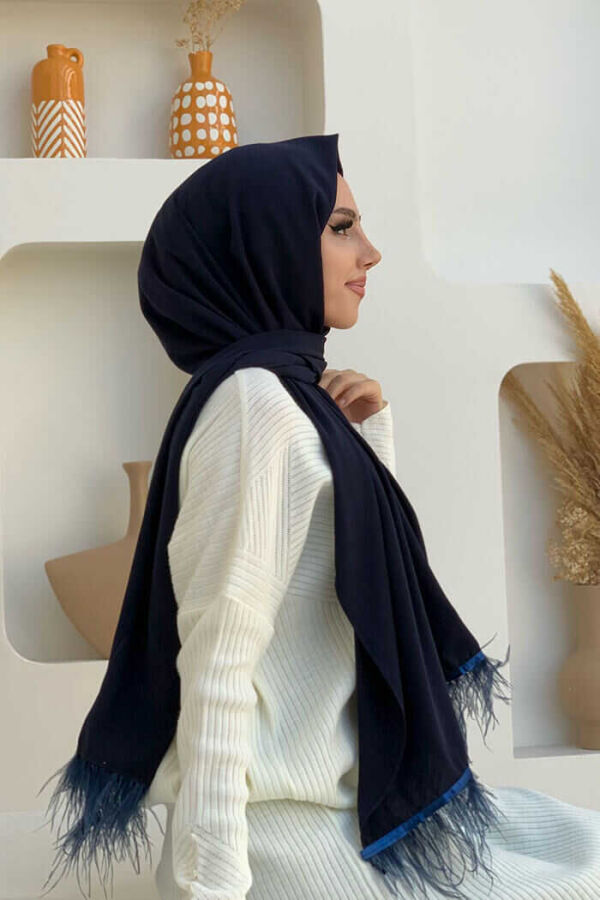 2019 Tüylü Şal Lacivert - 2