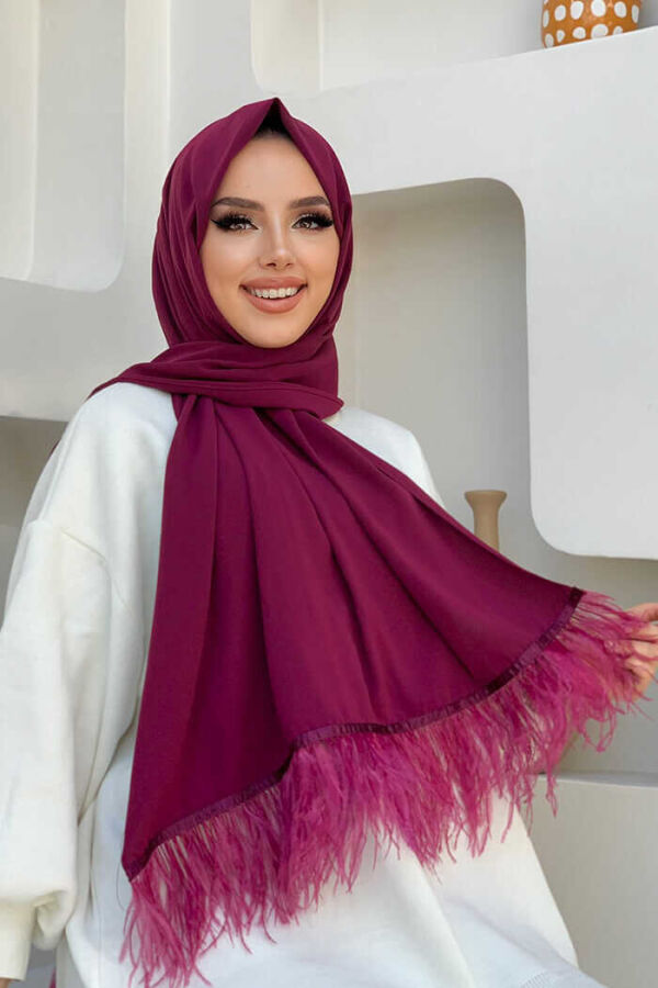 2019 Tüylü Şal Mürdüm - 2