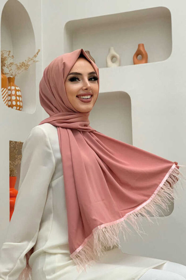 2019 Tüylü Şal Pudra - 1