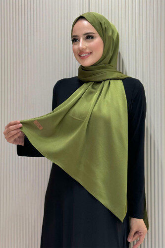 2024 Kobe Saten Şal Haki - Bym Fashion