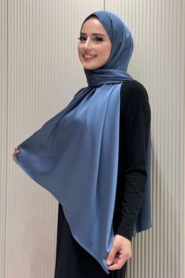 2024 Kobe Saten Şal İndigo - 2