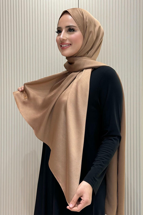 2024 Kobe Saten Şal Vizon - 2