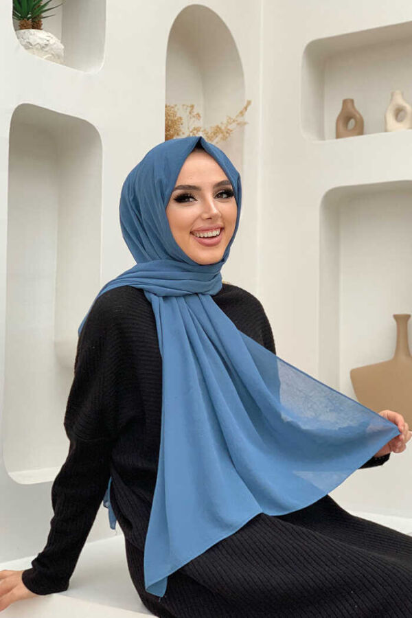 2029 Queen krep şal İndigo - 1