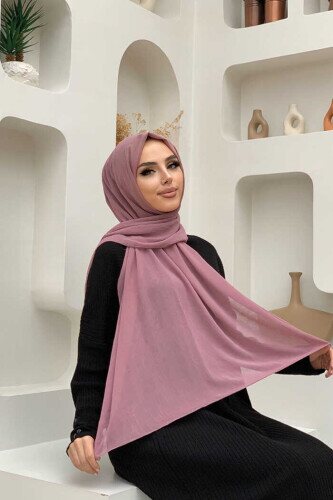 2029 Queen krep şal Pudra - bym fashion