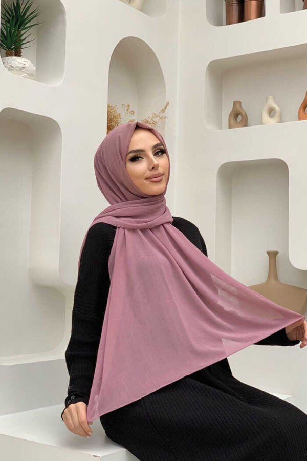 2029 Queen krep şal Pudra - 1