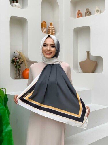 2034 Düz Şerit Şal Siyah 