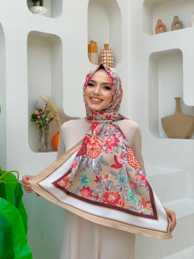 2035 Çiçek Şal Vizon - 1