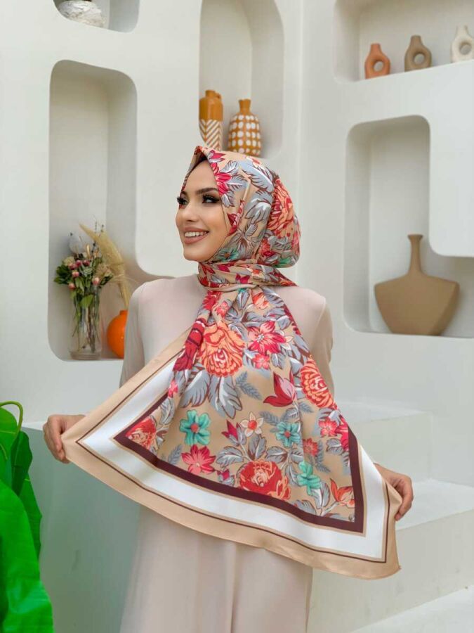 2035 Çiçek Şal Vizon - 2