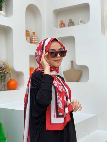 2043 Fulya Şal Kırmızı 