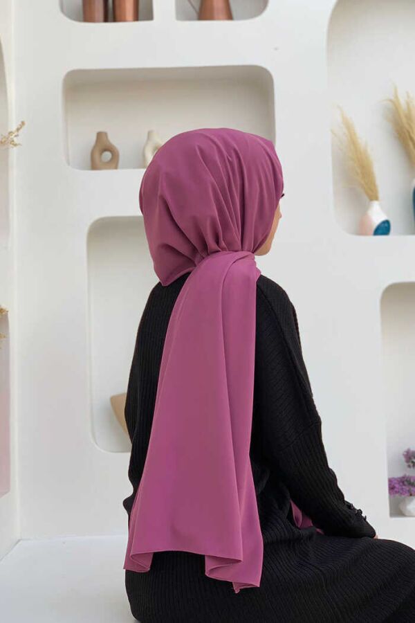 2050 Medine İpeği Şal Gül Kurusu - 5