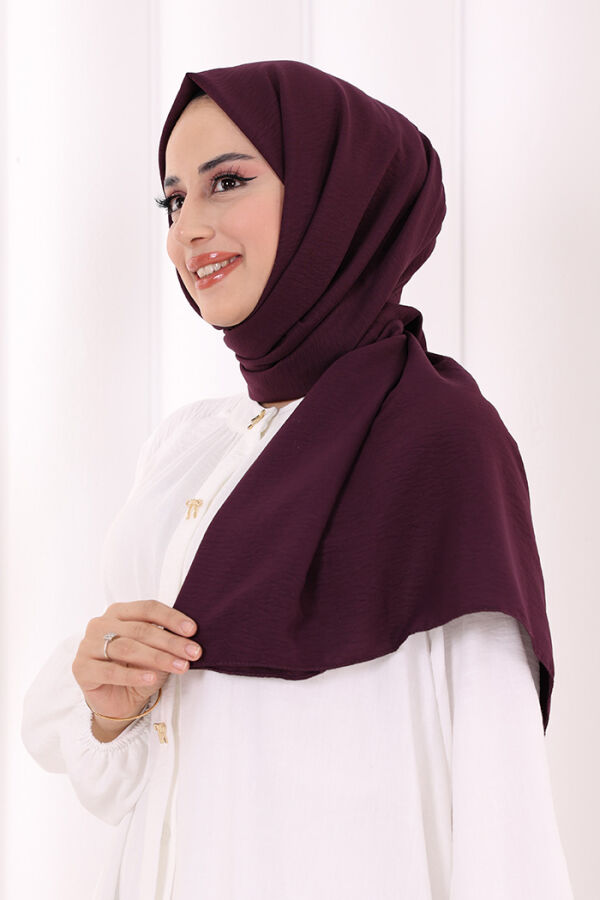 2051 Pamuk Caz Şal Mürdüm - 1