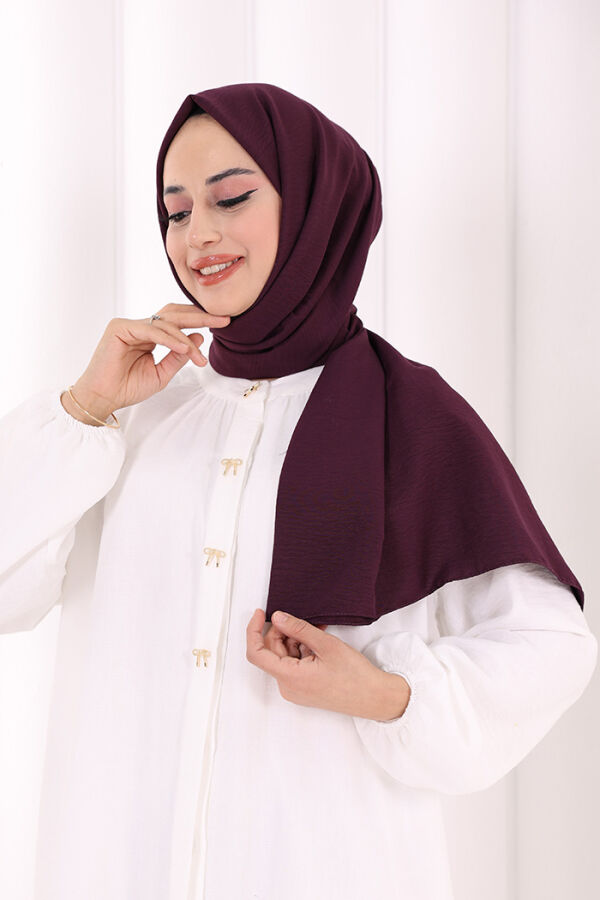 2051 Pamuk Caz Şal Mürdüm - 3