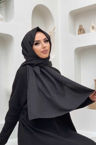 2051 Pamuk Caz Şal Siyah 