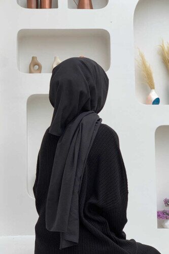 2051 Pamuk Caz Şal Siyah - 5