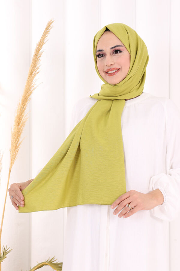2051 Pamuk Caz Şal Yağ Yeşili - 3