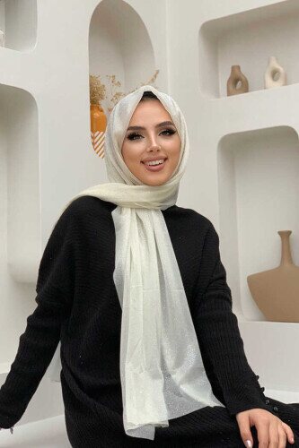 2060 Simli Şal Ekru 