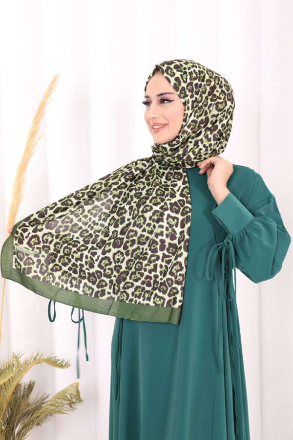 Leopar Desenli Şal 2067 Zümrüt - 1