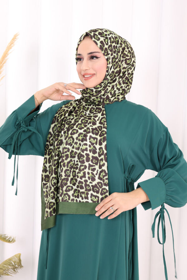 Leopar Desenli Şal 2067 Zümrüt - 2