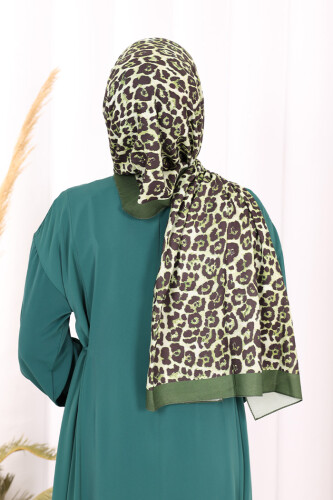 Leopar Desenli Şal 2067 Zümrüt - 3