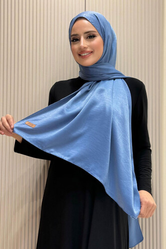 2070 Pamuk Bambu Şal İndigo - Bym Fashion