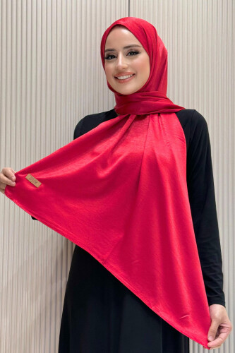 2070 Pamuk Bambu Şal Kırmızı - Bym Fashion