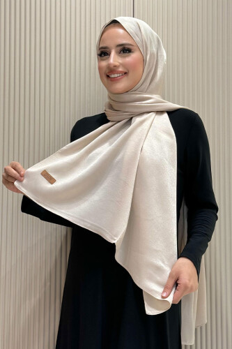 2070 Pamuk Bambu Şal Krem - Bym Fashion