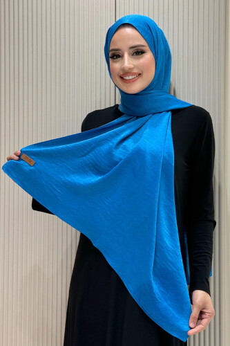 2070 Pamuk Bambu Şal Mavi - Bym Fashion