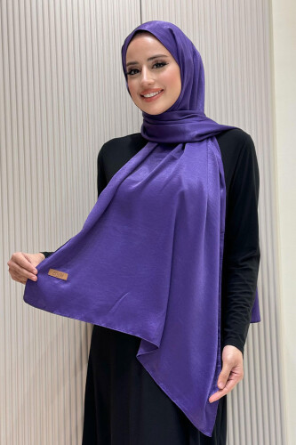2070 Pamuk Bambu Şal Mor - Bym Fashion