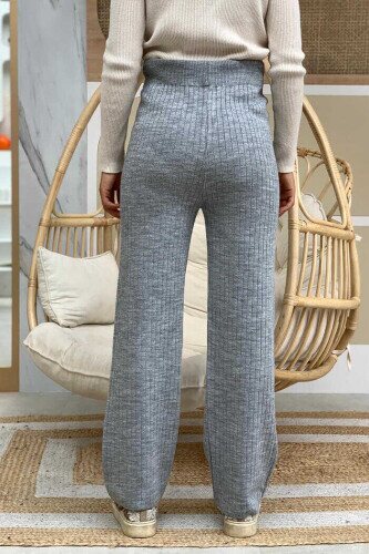 Beli Lastikli Fitilli Triko Pantolon 2292 Gri - 3