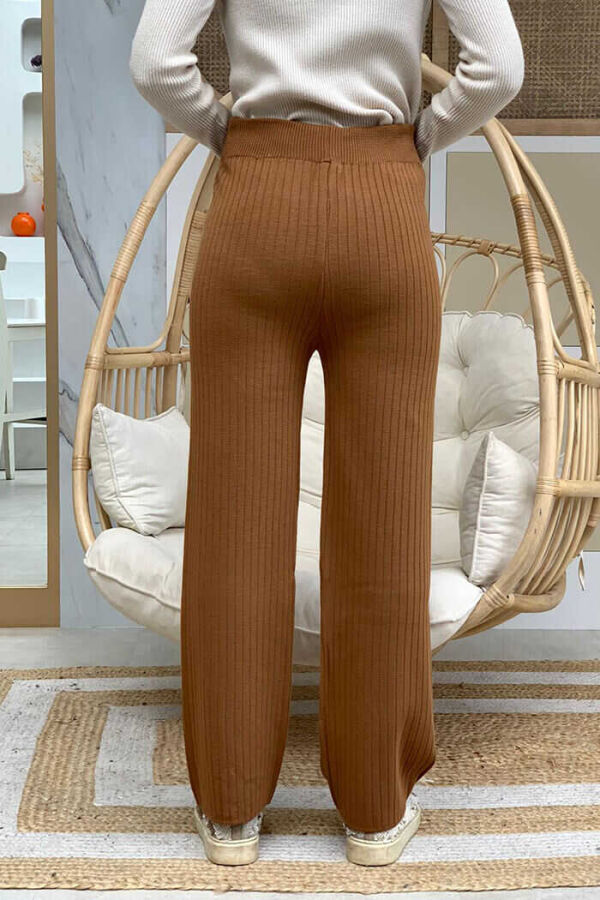 Beli Lastikli Fitilli Triko Pantolon 2292 Taba - 3