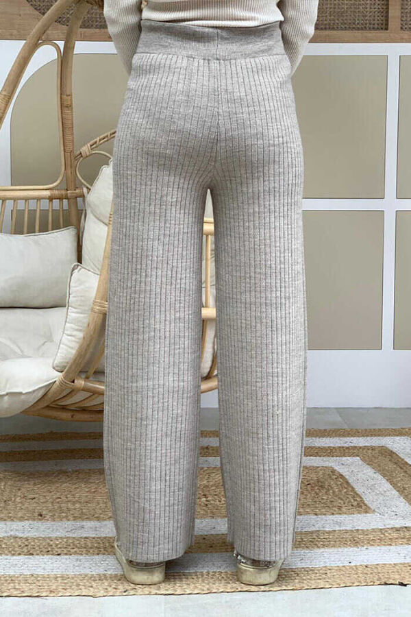 Beli Lastikli Fitilli Triko Pantolon 2292 Vizon - 3