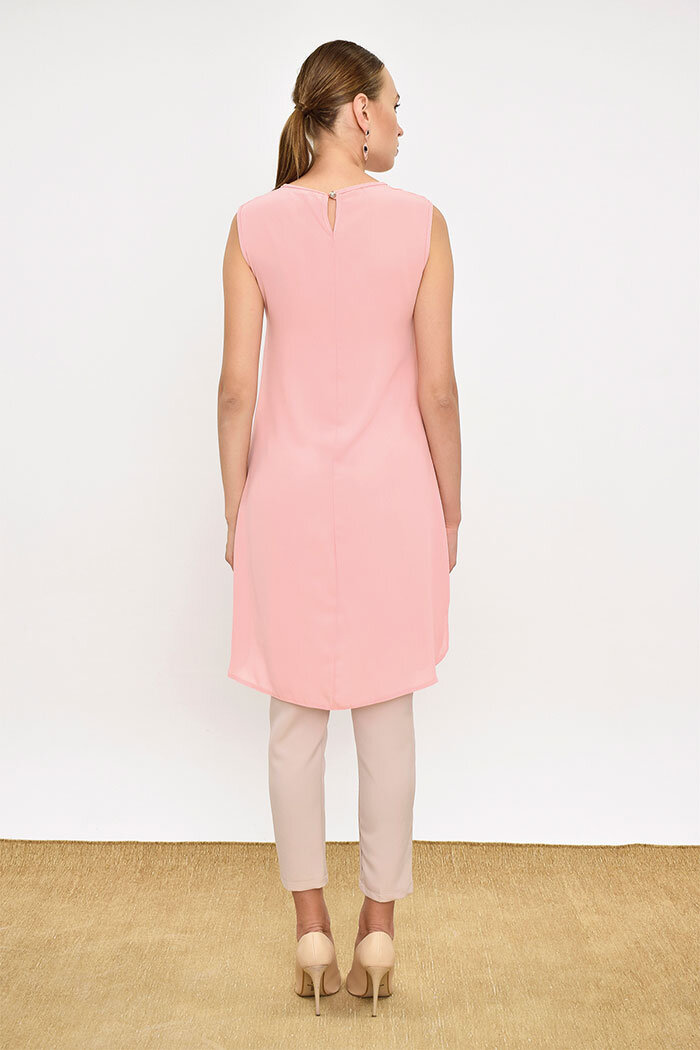 Kat Görünüm Sıfır Kol İçlik Tunik 2340 Pudra - 7