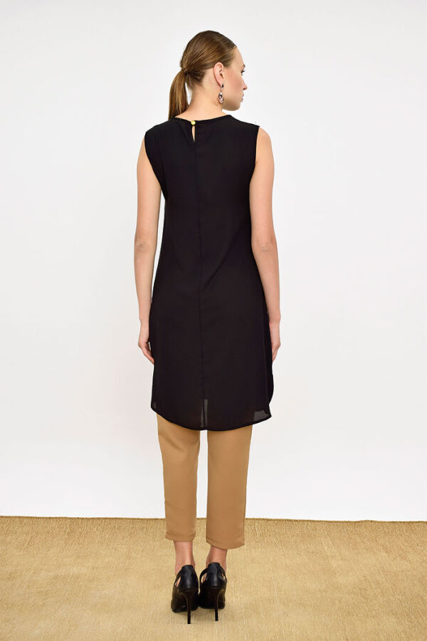 2340 Short Zero Sleeve Underwear Tunic Black - 6
