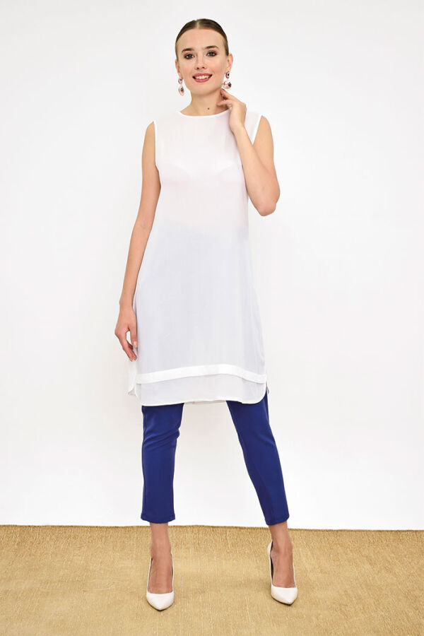 2340 Short Zero Sleeve Underwear Tunic Ecru - 5