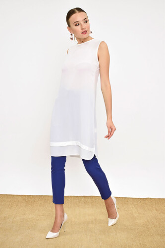 2340 Short Zero Sleeve Underwear Tunic Ecru - 6