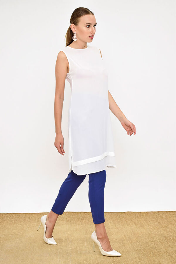 2340 Short Zero Sleeve Underwear Tunic Ecru - 7