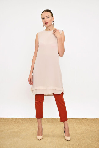 Floor View Zero Sleeve Underwear Tunic 2340 Stone - 7