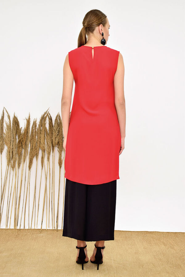 2340 Short Zero Sleeve Underwear Tunic Red - 8
