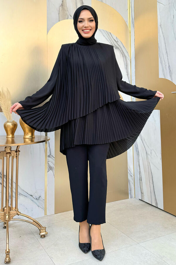 2363 Pleated Tunic Black - 6