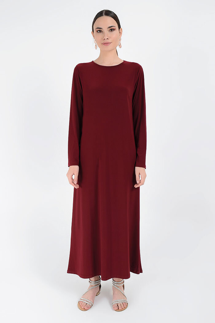 3202-1 Plus Size Sandy Dress Claret Red - 7