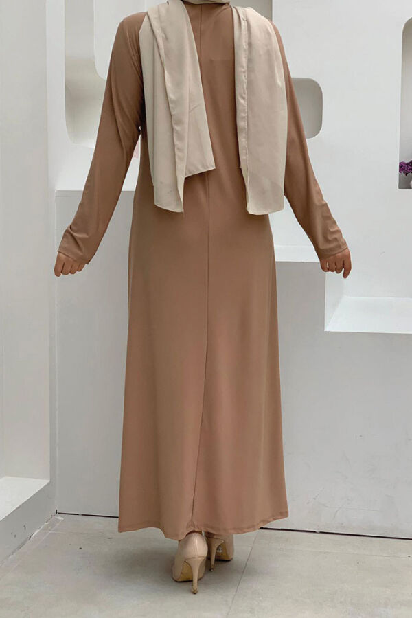 3202-1 فستان ساندي مقاس كبير تان - 4