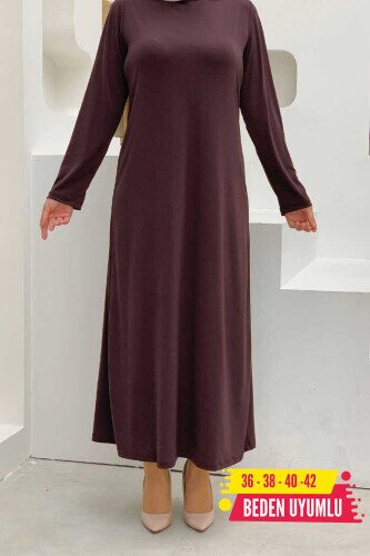 3202 Sandiges Kleid Braun 