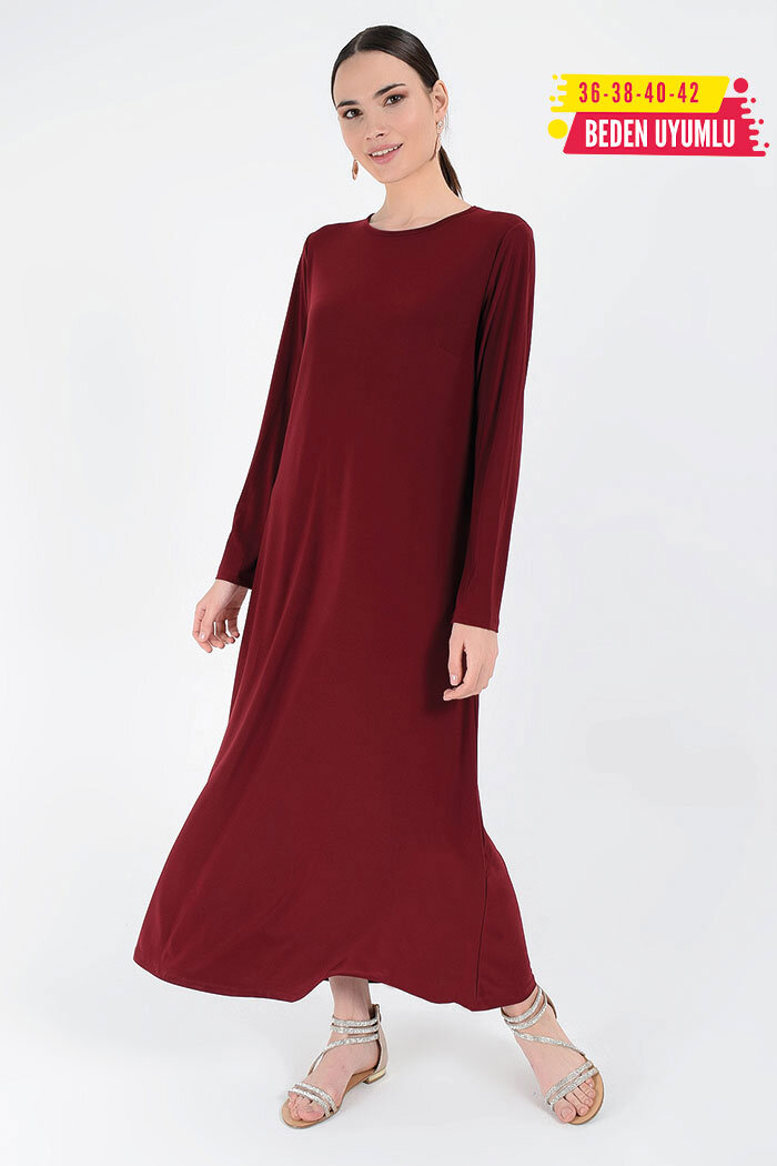 3202 Sandy Dress Claret Red - 4