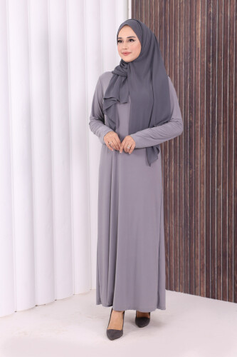 3202 Sandiges Kleid Grau 