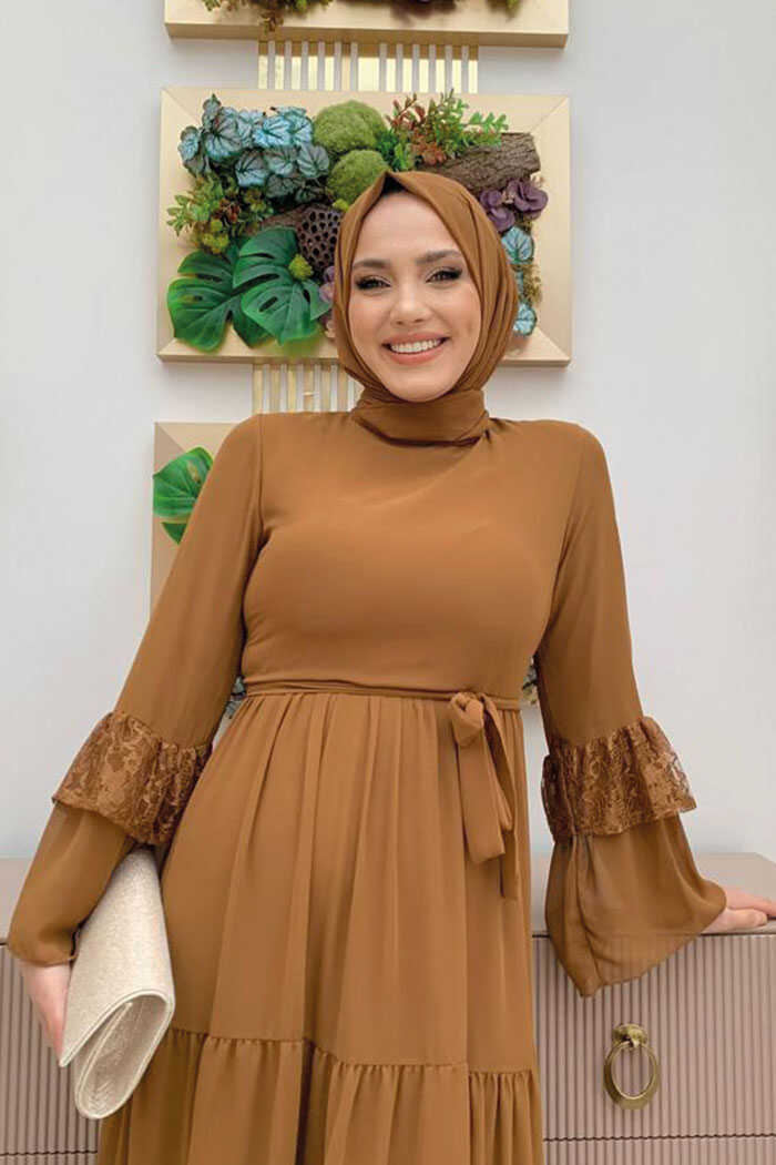 Chiffon sales belted dress