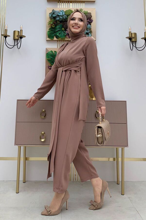 Bel Bağlama Detaylı Yarım Boğaz Detay Tulum 3672 Taba - 7