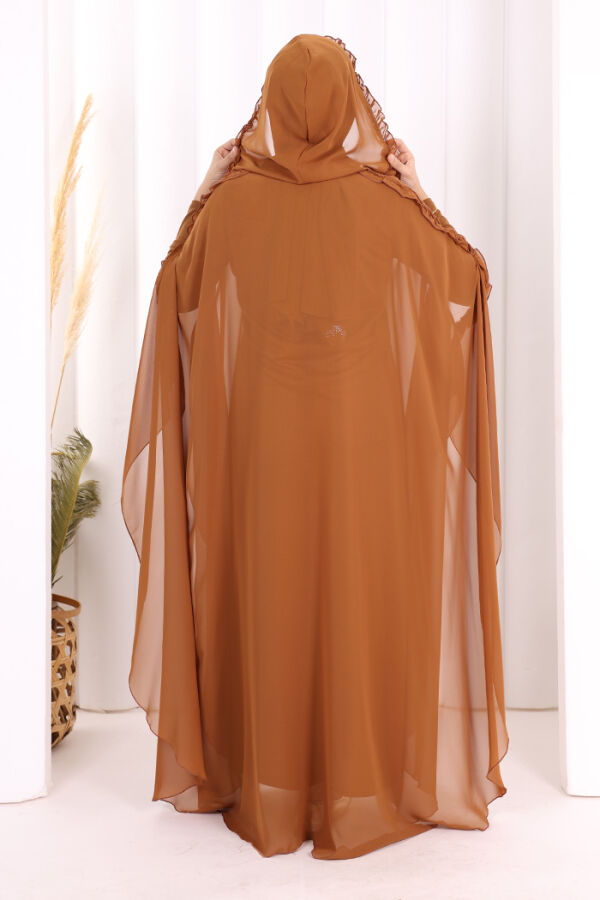 Платье Вечернее Платье Abaya с капюшоном с оборками 3778 Taba - 4