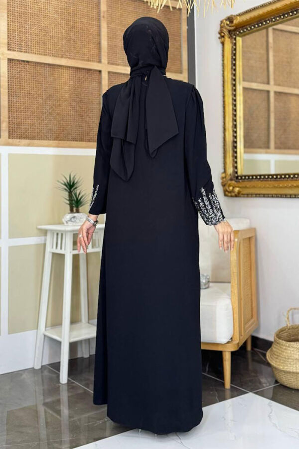 Stone Embroidered Detailed Vest Dress Suit 3838 Black - 2