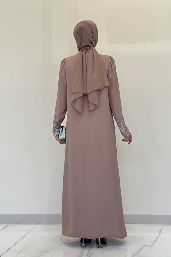 سترة رسمية مطرزة بأحجار لامعة 3838 Mink - 2