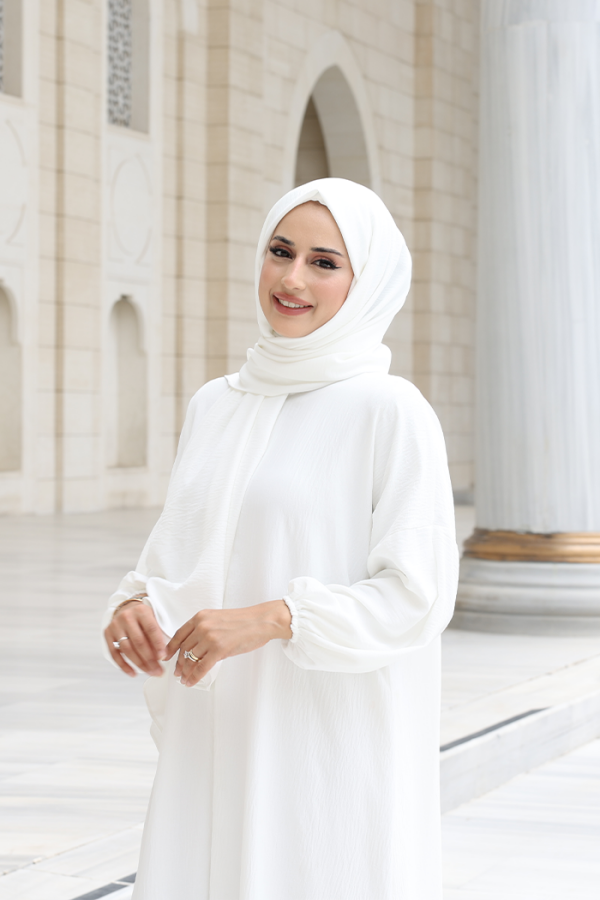 Şallı Namaz Elbisesi 3857 Ekru - 4
